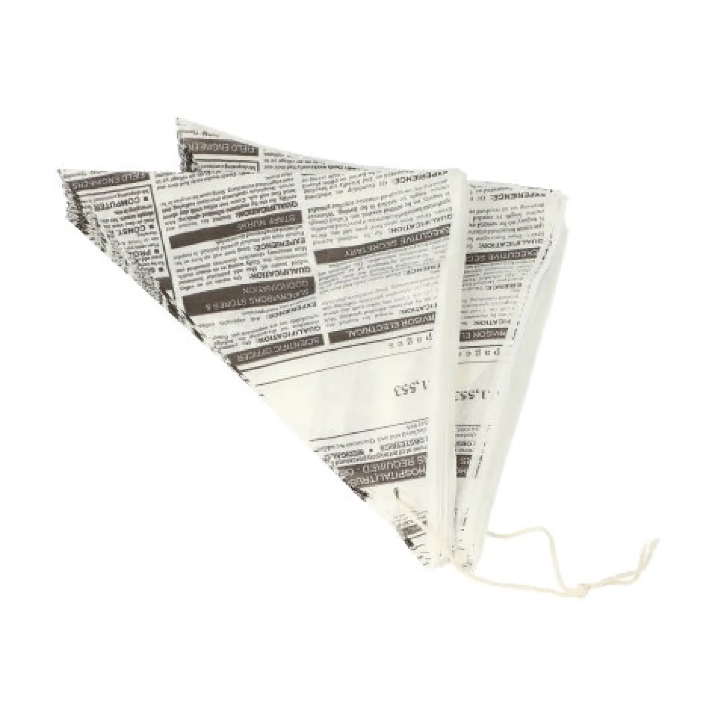 PAPSTAR Spitztüten, Pergament-Ersatz 27 cm x 19 cm x 19 cm "Newsprint" Füllinhalt 125 g, fettdicht