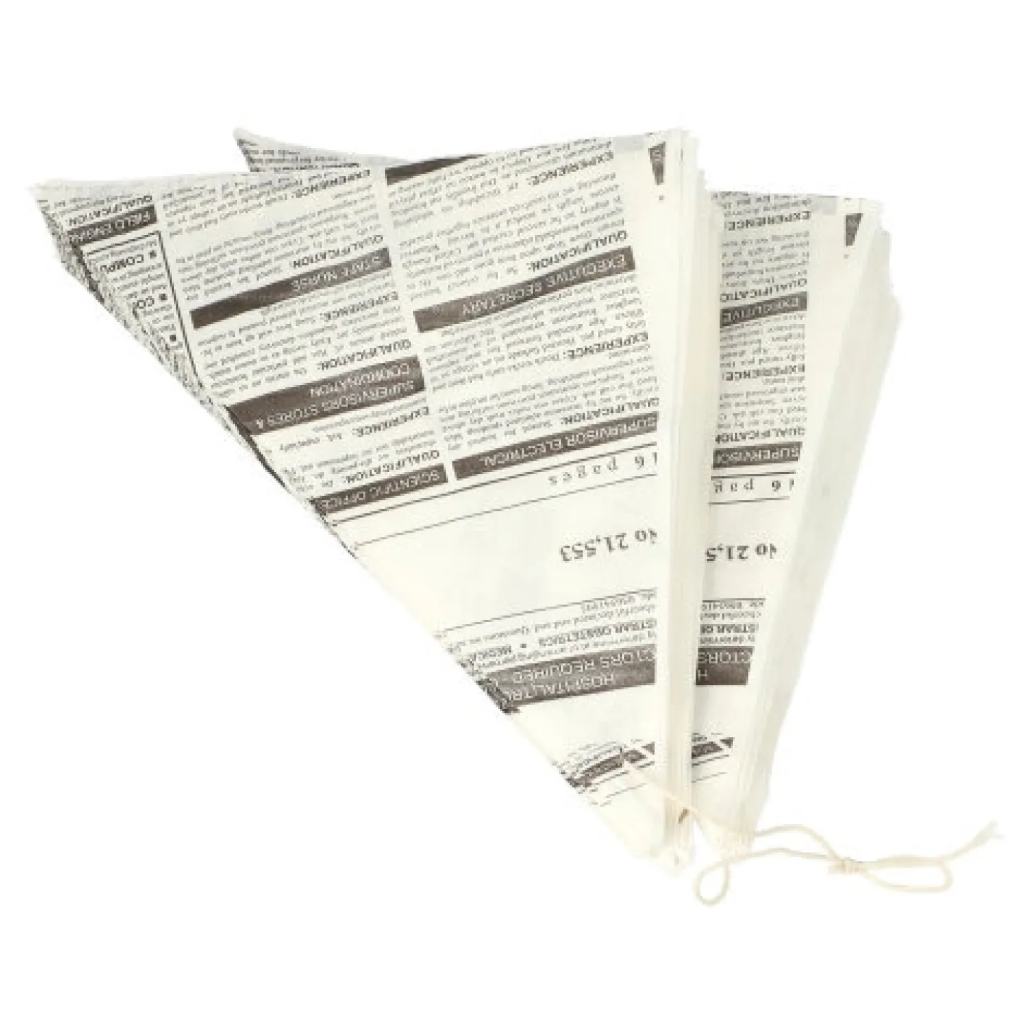 PAPSTAR Spitztüten, Pergament-Ersatz 32,5 cm x 23 cm x 23 cm "Newsprint" Füllinhalt 250 g, fettdicht, 1000 Stück