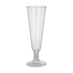 PAPSTAR Stiel-Gläser für Sekt, PLA "pure" 0,1 l Ø 5,5 cm, 16,5 cm glasklar mit glasklarem Fuß, 20 x 6 Stück
