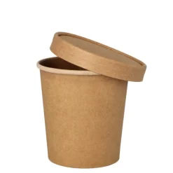 PAPSTAR Suppenbecher, Pappe rund 470 ml Ø 9,8 cm, 10 cm braun