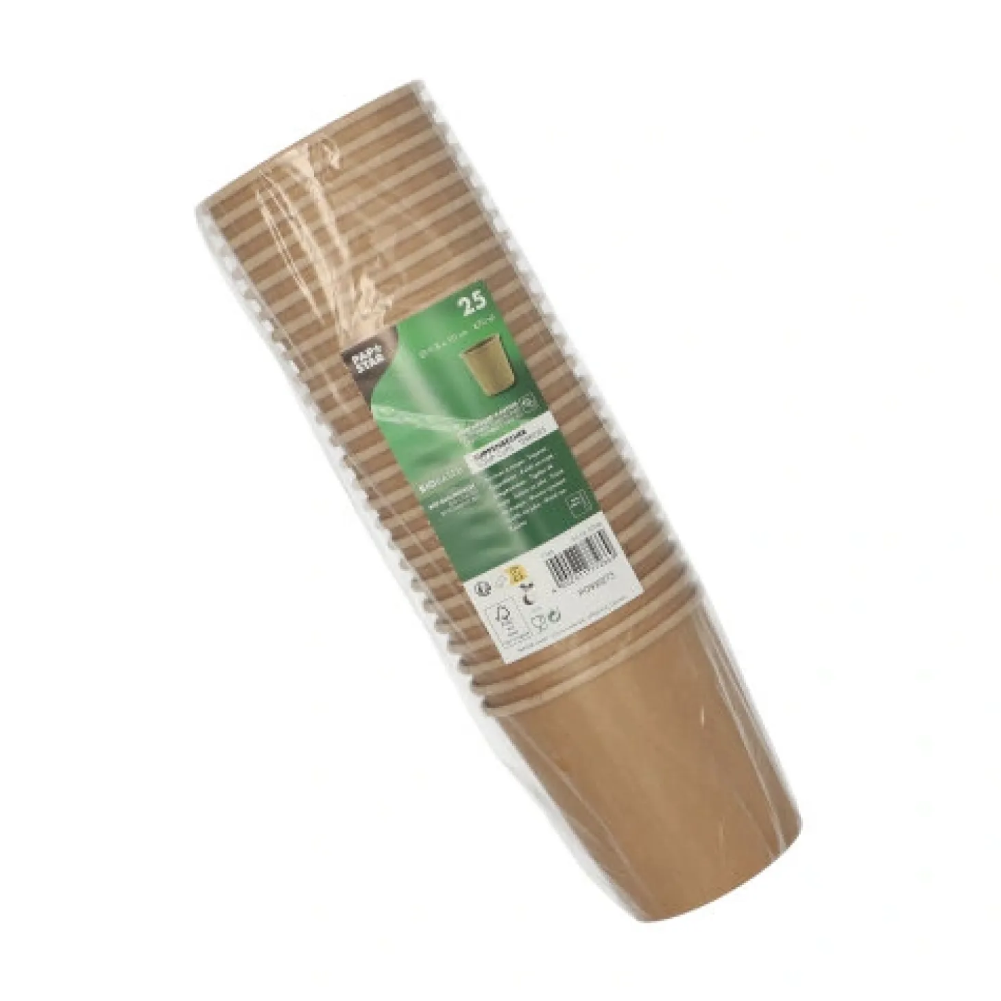 PAPSTAR Suppenbecher, Pappe rund 470 ml Ø 9,8 cm, 10 cm braun