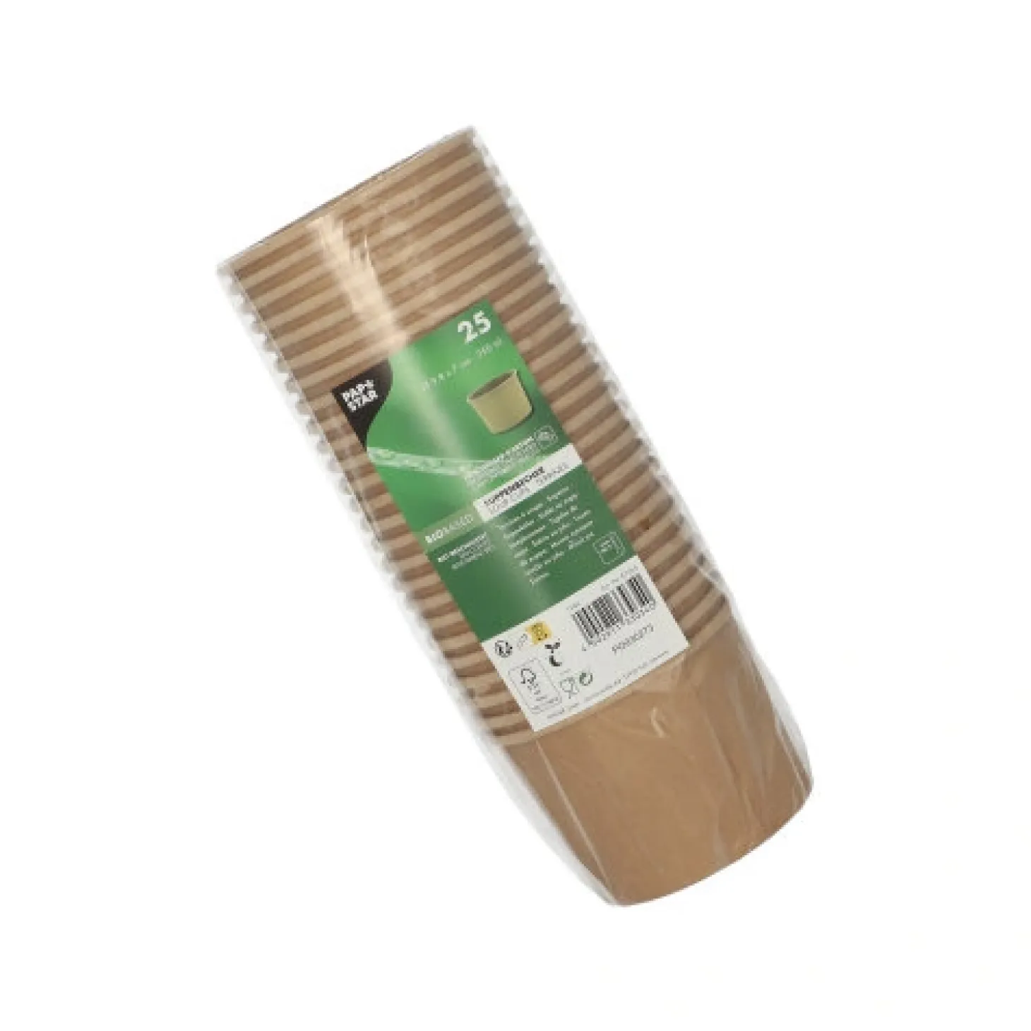 PAPSTAR Suppenbecher, Pappe rund 350 ml Ø 9,8 cm, 7 cm braun