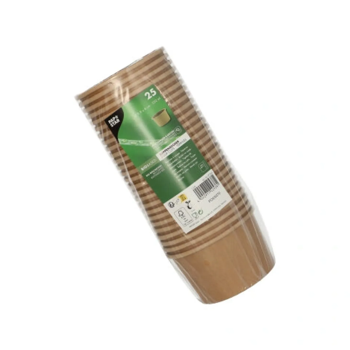 PAPSTAR Suppenbecher, Pappe rund 230 ml Ø 9,8 cm, 6 cm braun