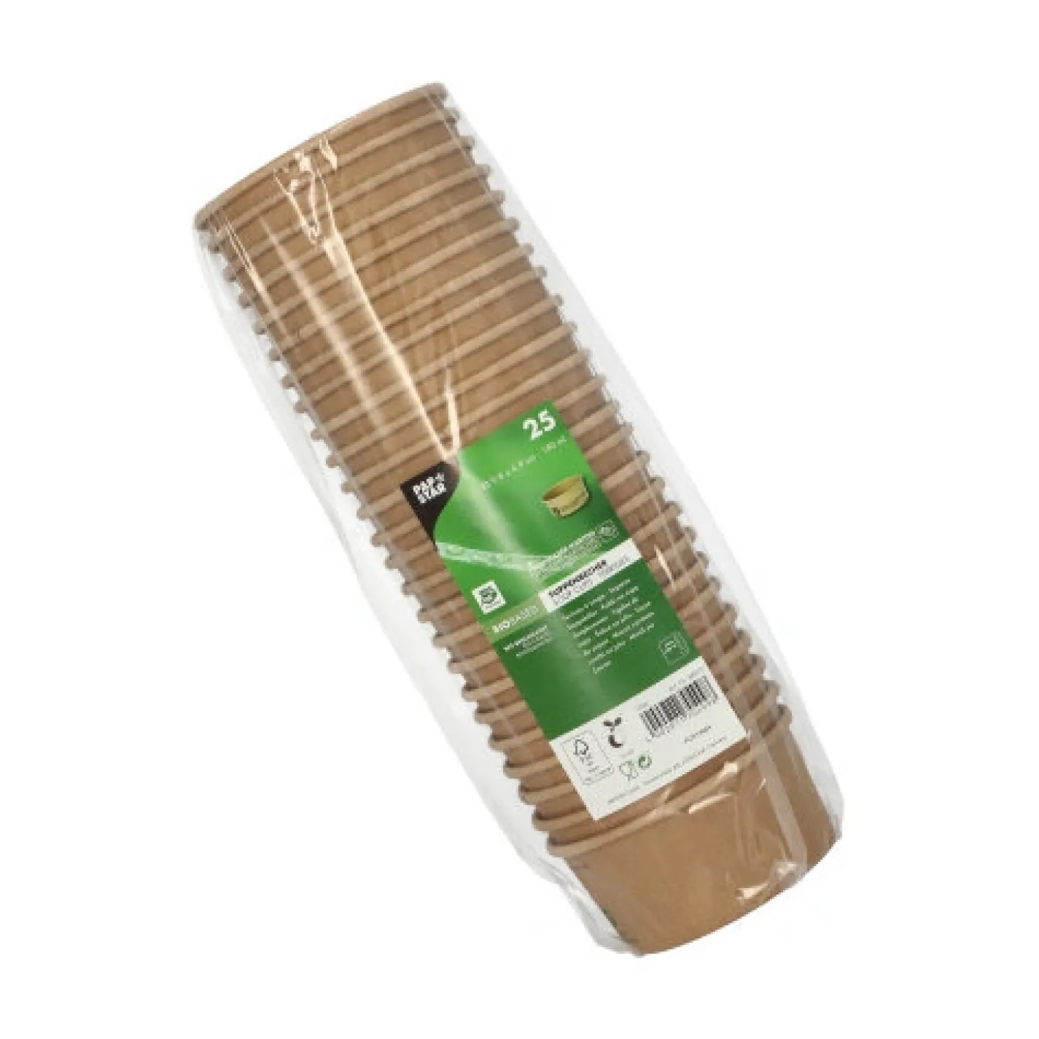PAPSTAR Suppenbecher, Pappe rund 180 ml Ø 9,8 cm, 4,9 cm braun