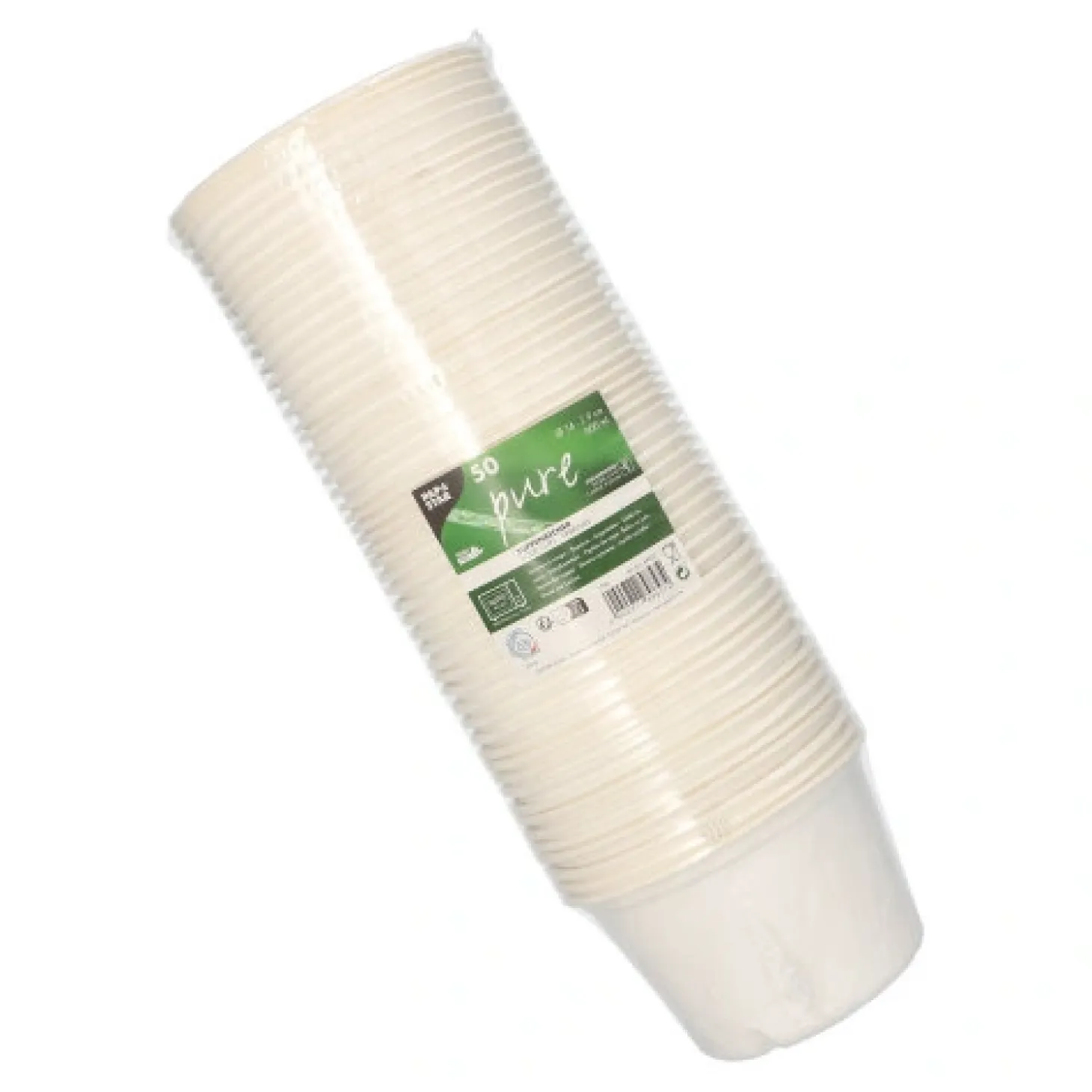 PAPSTAR Suppenbecher, Zuckerrohr "pure" 600 ml Ø 14 cm, 9 cm weiß