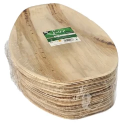 PAPSTAR Tabletts, Palmblatt "pure" oval 37 cm x 25 cm x 3 cm