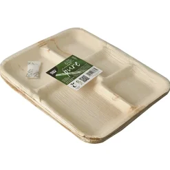 PAPSTAR Teller, Palmblatt "pure" 5-geteilt 27 cm x 21,5 cm x 2 cm