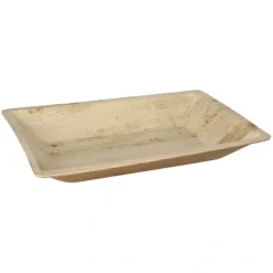 PAPSTAR Teller Palmblatt "pure" eckig 3 cm x 23 cm x 16 cm natur, 4 x 25 Stück