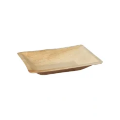 PAPSTAR Teller Palmblatt "pure" eckig 3 cm x 17 cm x 12 cm natur, 10 x 6 Stück