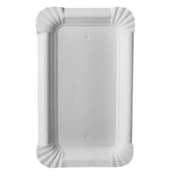 PAPSTAR Teller, Pappe "pure" eckig 9 cm x 15 cm weiß