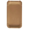 PAPSTAR Teller, Pappe "pure" eckig 11 cm x 17,5 cm braun