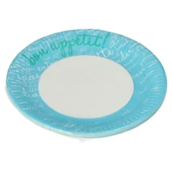 PAPSTAR Teller, Pappe rund Ø 23 cm blau "Table Pleasures"