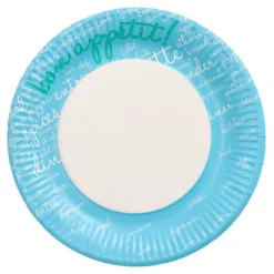 PAPSTAR Teller, Pappe rund Ø 23 cm blau "Table Pleasures"