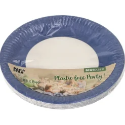 PAPSTAR Teller, Pappe rund Ø 23 cm dunkelblau