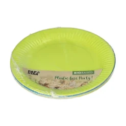 PAPSTAR Teller, Pappe rund Ø 18 cm farbig sortiert - limonengrün/türkis