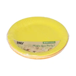 PAPSTAR Teller, Pappe rund Ø 18 cm farbig sortiert - gelb/orange