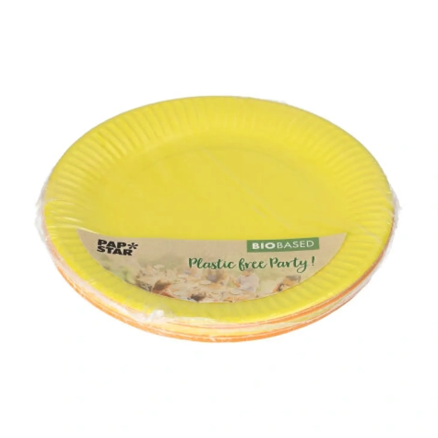 PAPSTAR Teller, Pappe rund Ø 18 cm farbig sortiert - gelb/orange