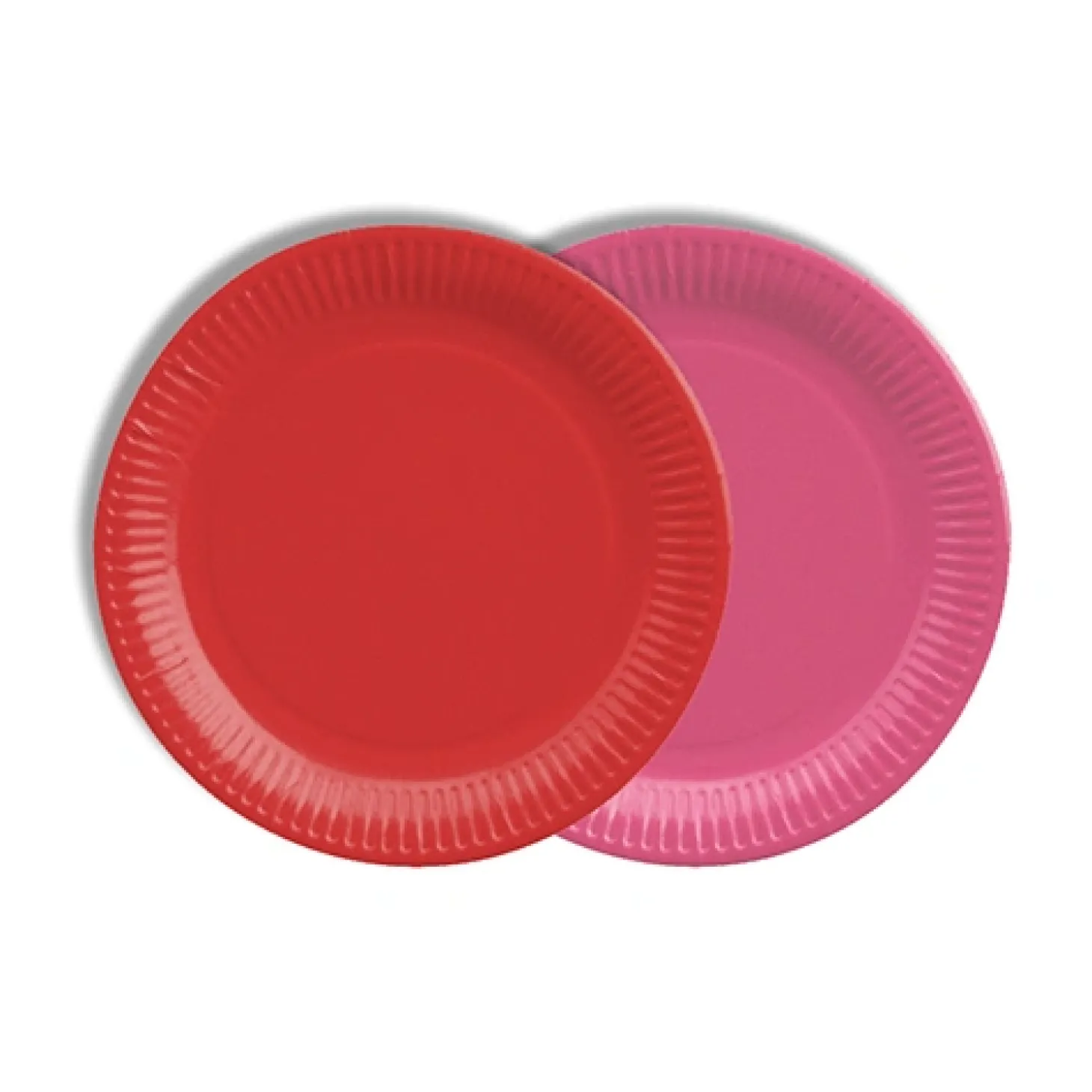 PAPSTAR Teller, Pappe rund Ø 18 cm farbig sortiert - rot/fuchsia