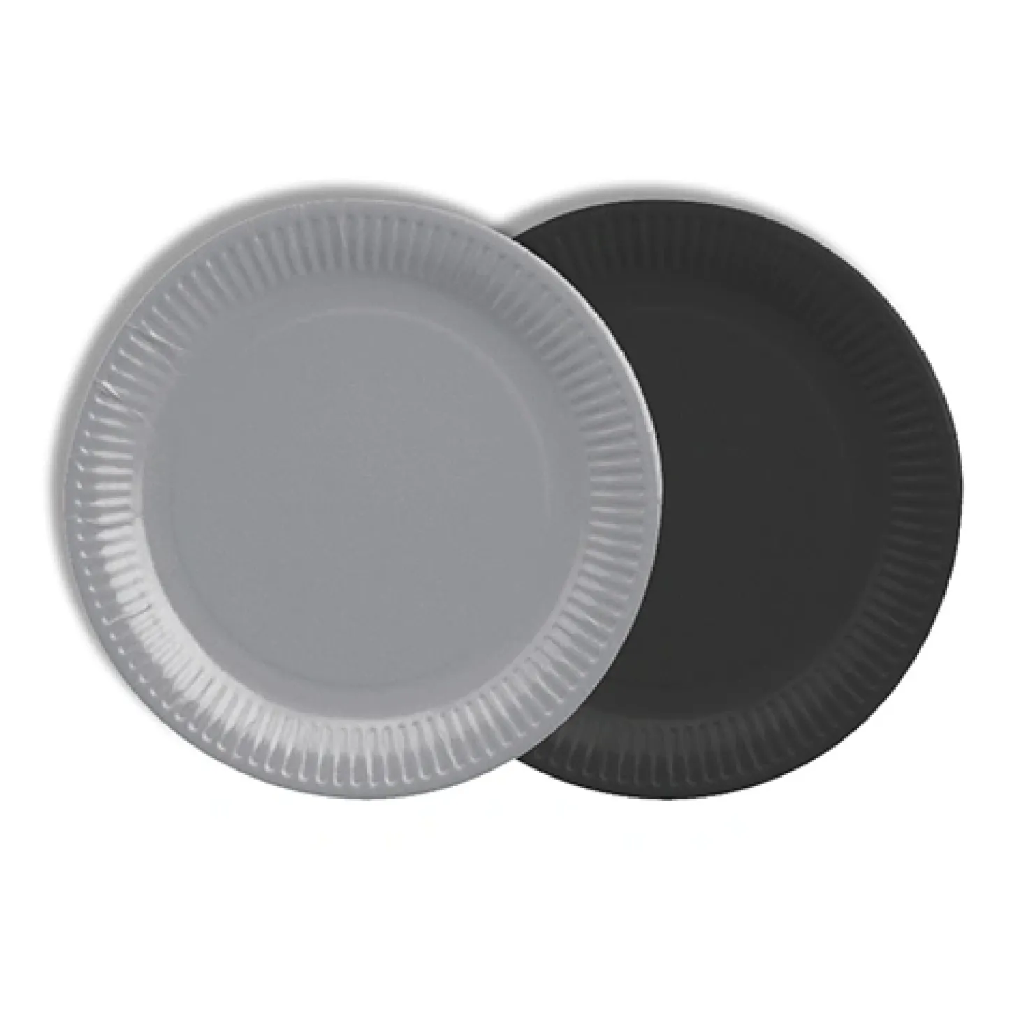 PAPSTAR Teller, Pappe rund Ø 18 cm farbig sortiert - grau/schwarz