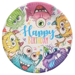 PAPSTAR Teller, Pappe rund Ø 23 cm "Funny Monsters"