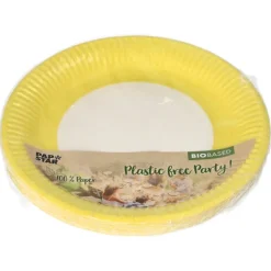 PAPSTAR Teller, Pappe rund Ø 23 cm gelb