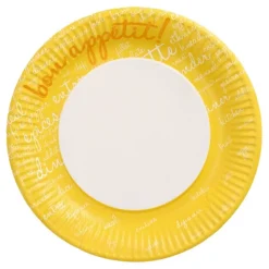 PAPSTAR Teller, Pappe rund Ø 23 cm gelb "Table Pleasures"