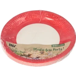 PAPSTAR Teller, Pappe rund Ø 23 cm rot