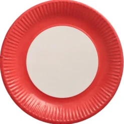 PAPSTAR Teller, Pappe rund Ø 23 cm rot