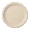 PAPSTAR Teller, Zuckerrohr "pure" ungeteilt Ø 23 cm, 2 cm natur, 10 x 50 Stück
