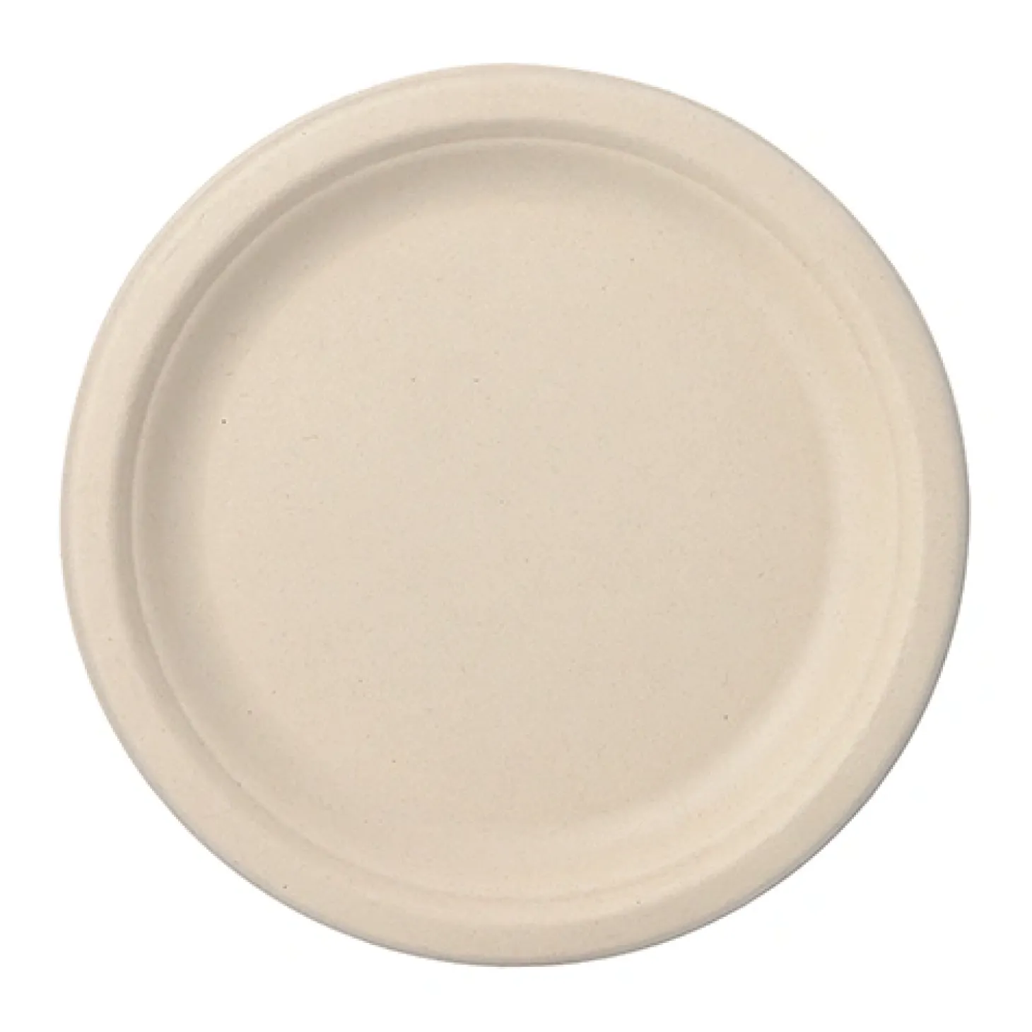 PAPSTAR Teller, Zuckerrohr "pure" ungeteilt Ø 23 cm, 2 cm natur, 10 x 50 Stück
