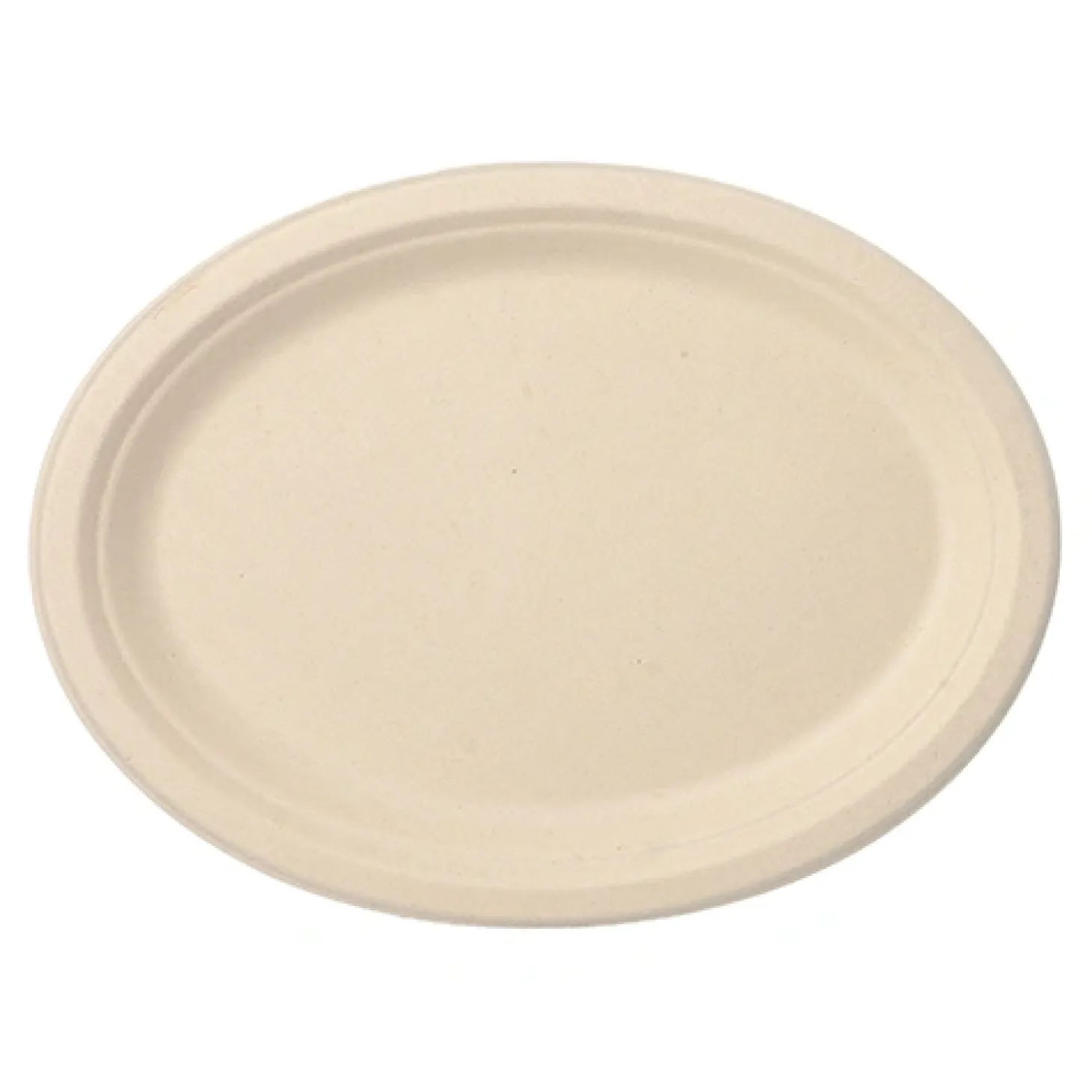 PAPSTAR Teller, Zuckerrohr "pure" oval 26 cm x 20 cm x 2 cm natur