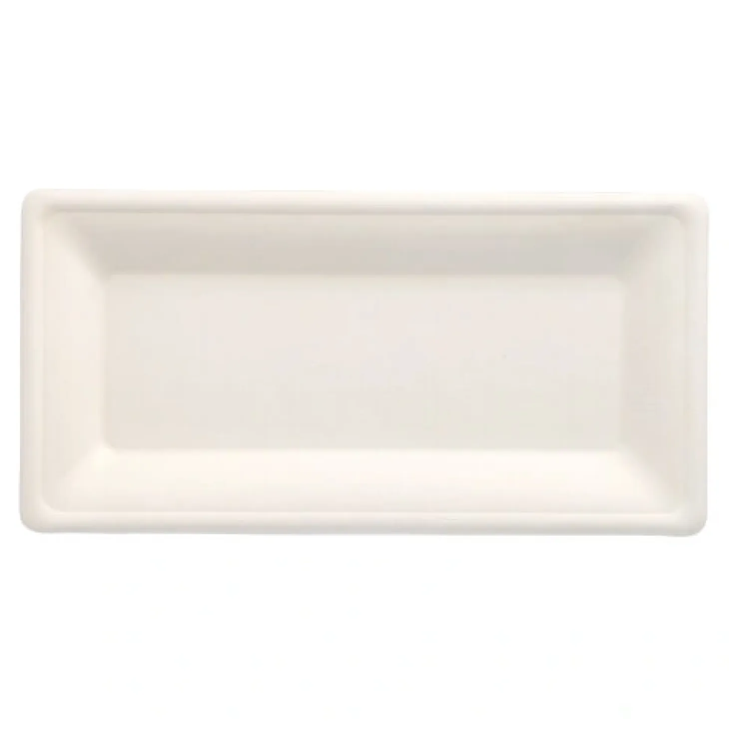 PAPSTAR Teller, Zuckerrohr "pure" eckig 13 cm x 26 cm weiß