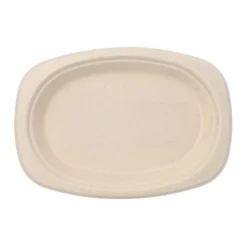 PAPSTAR Teller, Zuckerrohr "pure" oval 23 cm x 16 cm x 2 cm natur