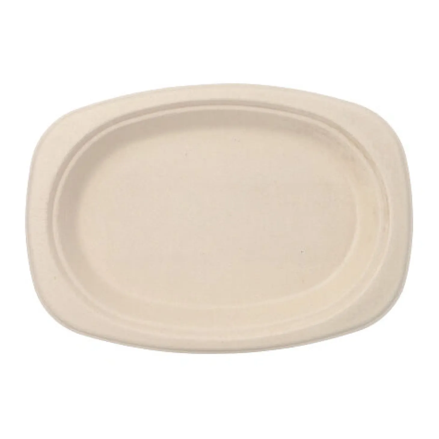 PAPSTAR Teller, Zuckerrohr "pure" oval 23 cm x 16 cm x 2 cm natur