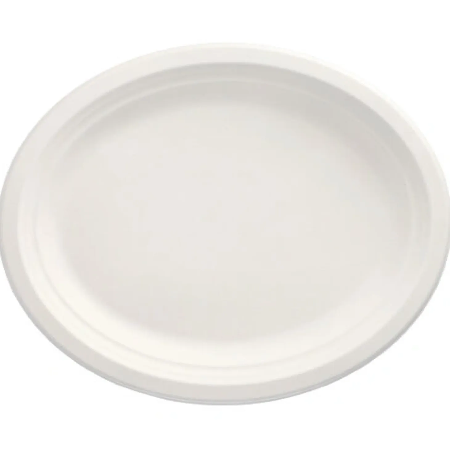 PAPSTAR Teller, Zuckerrohr "pure" oval 32 cm x 25,5 cm x 2 cm weiß, 12 x 12 Stück