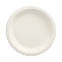 PAPSTAR Teller, Zuckerrohr "pure" ungeteilt Ø 18 cm, 2 cm weiß, 10 x 50 Stück