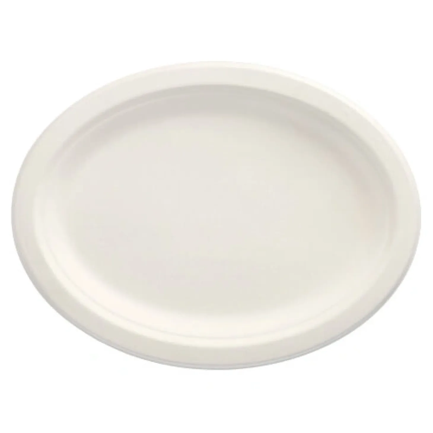 PAPSTAR Teller, Zuckerrohr "pure" oval 26 cm x 20 cm x 2 cm weiß, 12 x 12 Stück