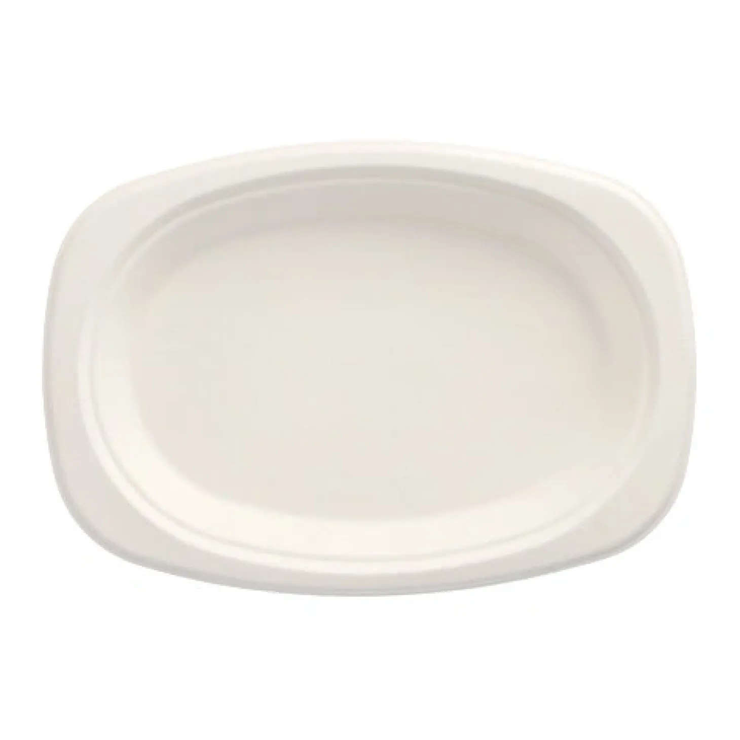PAPSTAR Teller, Zuckerrohr "pure" oval 23 cm x 16 cm x 2 cm weiß