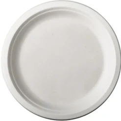 PAPSTAR Teller, Zuckerrohr "pure" ungeteilt Ø 26 cm, 2 cm weiß, 10 x 50 Stück