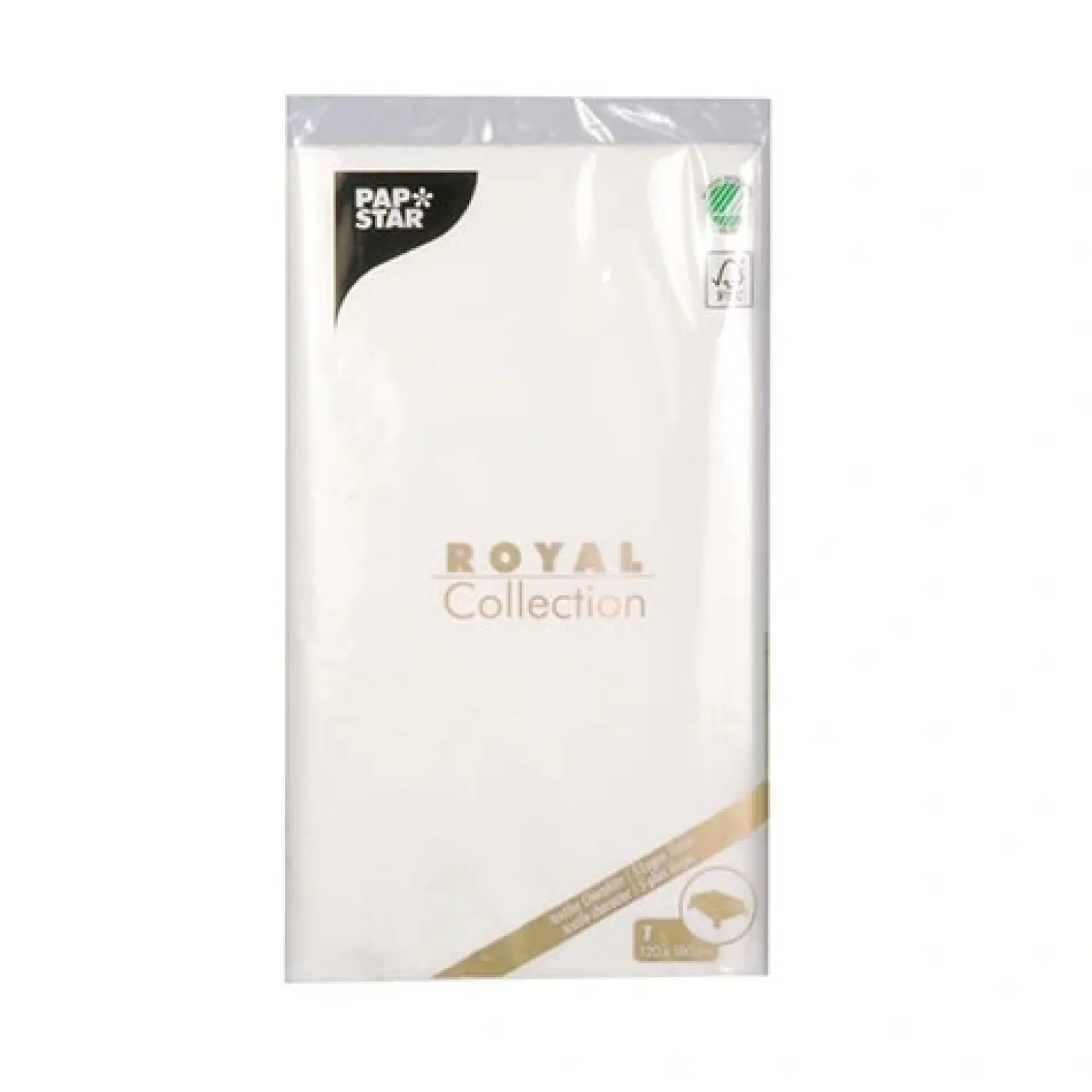 PAPSTAR Tischdecke, Tissue "ROYAL Collection" 120 cm x 180 cm champagner