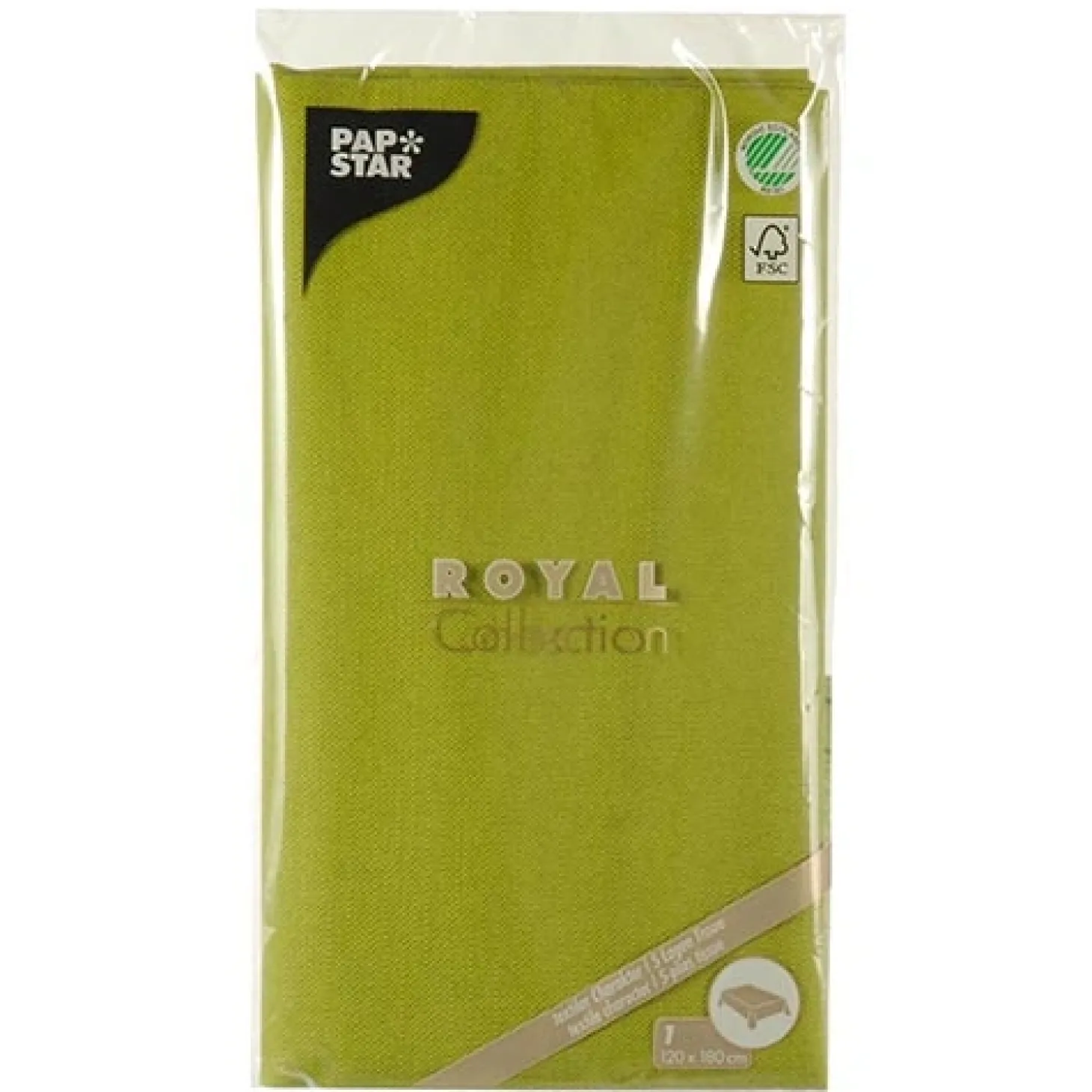 PAPSTAR Tischdecke, Tissue "ROYAL Collection" 120 cm x 180 cm olivgrün