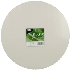 PAPSTAR Tortenunterlagen, Pappe "pure" rund Ø 30 cm weiß mit gezacktem Rand, 32 x 10 Stück