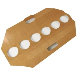 PAPSTAR Tragetabletts, Pappe "pure" 12 cm x 9,5 cm x 62 cm braun für 6 Trinkbecher