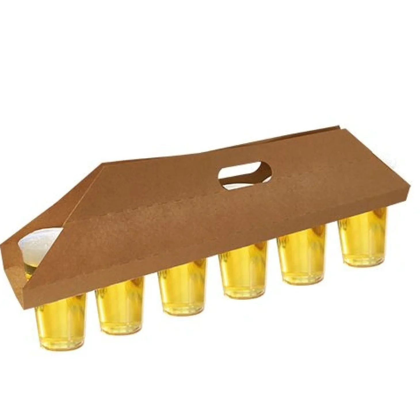 PAPSTAR Tragetabletts, Pappe "pure" 12 cm x 9,5 cm x 62 cm braun für 6 Trinkbecher