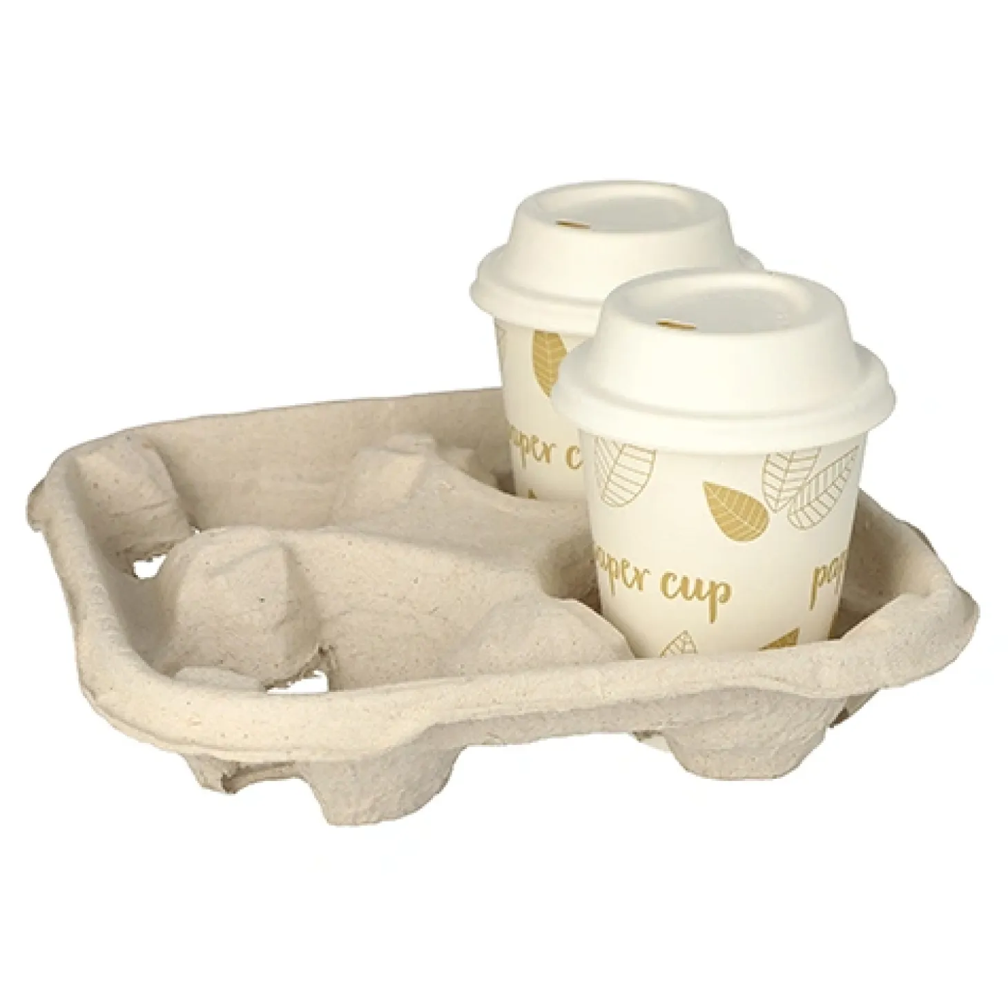 PAPSTAR Tragetabletts, Pappe "To Go" 4,7 cm x 22,4 cm x 22,4 cm natur für 4 Becher