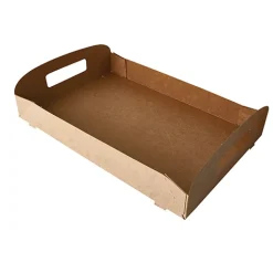 PAPSTAR Tragetabletts, Pappe "pure" 4,5 cm x 45,7 cm x 30,7 cm braun "100% Fair"
