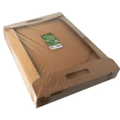 PAPSTAR Tragetabletts, Pappe "pure" 4,5 cm x 54,4 cm x 36,6 cm braun "100% Fair"