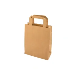 PAPSTAR Tragetaschen, Papier 22 cm x 18 cm x 10 cm braun mit Tragegriff