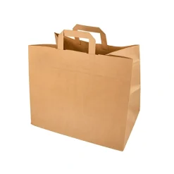 PAPSTAR Tragetaschen, Papier 27 cm x 32 cm x 17 cm braun mit Tragegriff