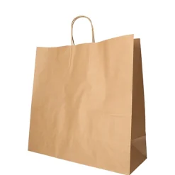 PAPSTAR Tragetaschen, Papier 35 cm x 35 cm x 14 cm braun mit gedrehtem Tragegriff